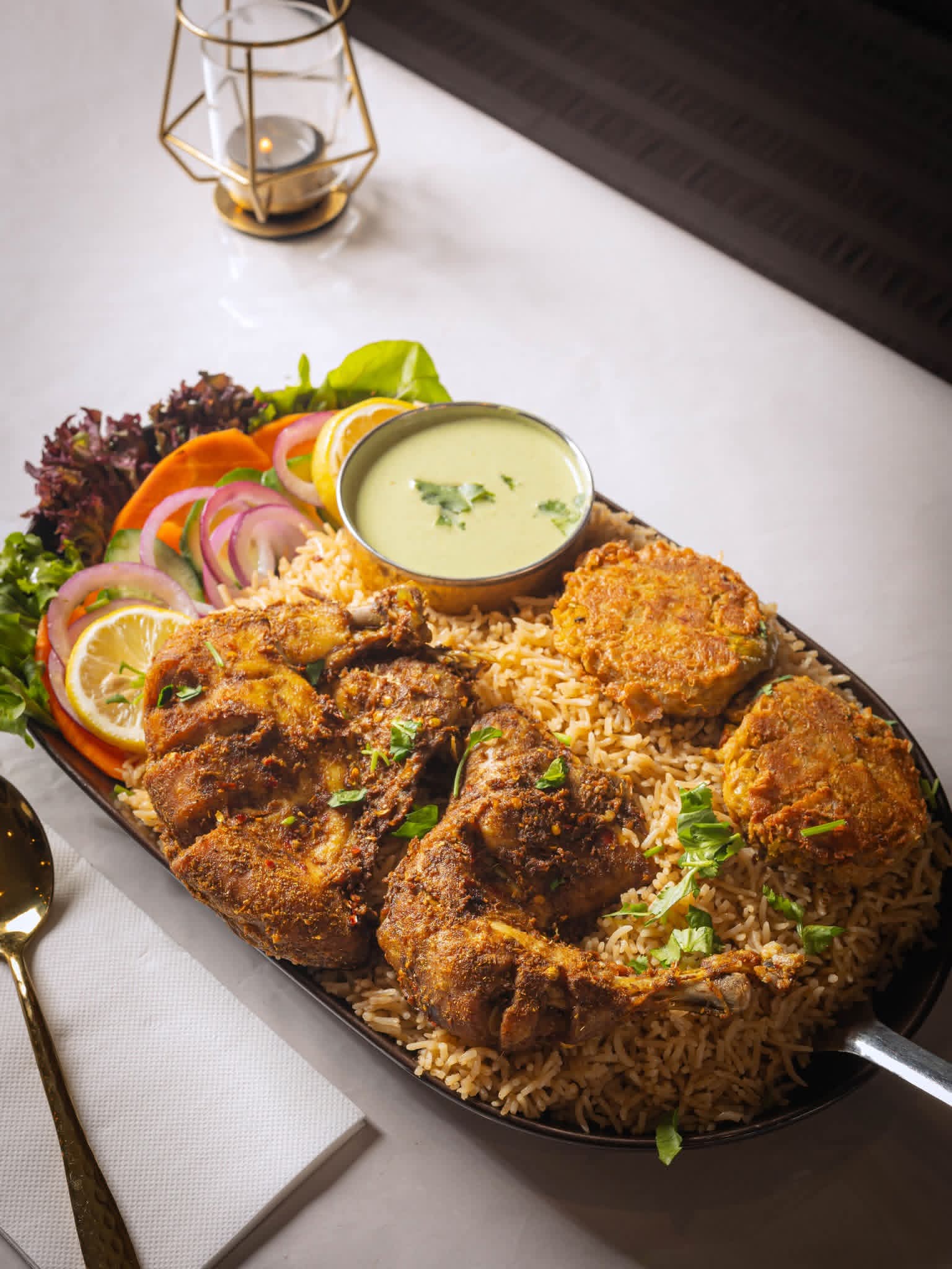 Roasted chicken pilau
