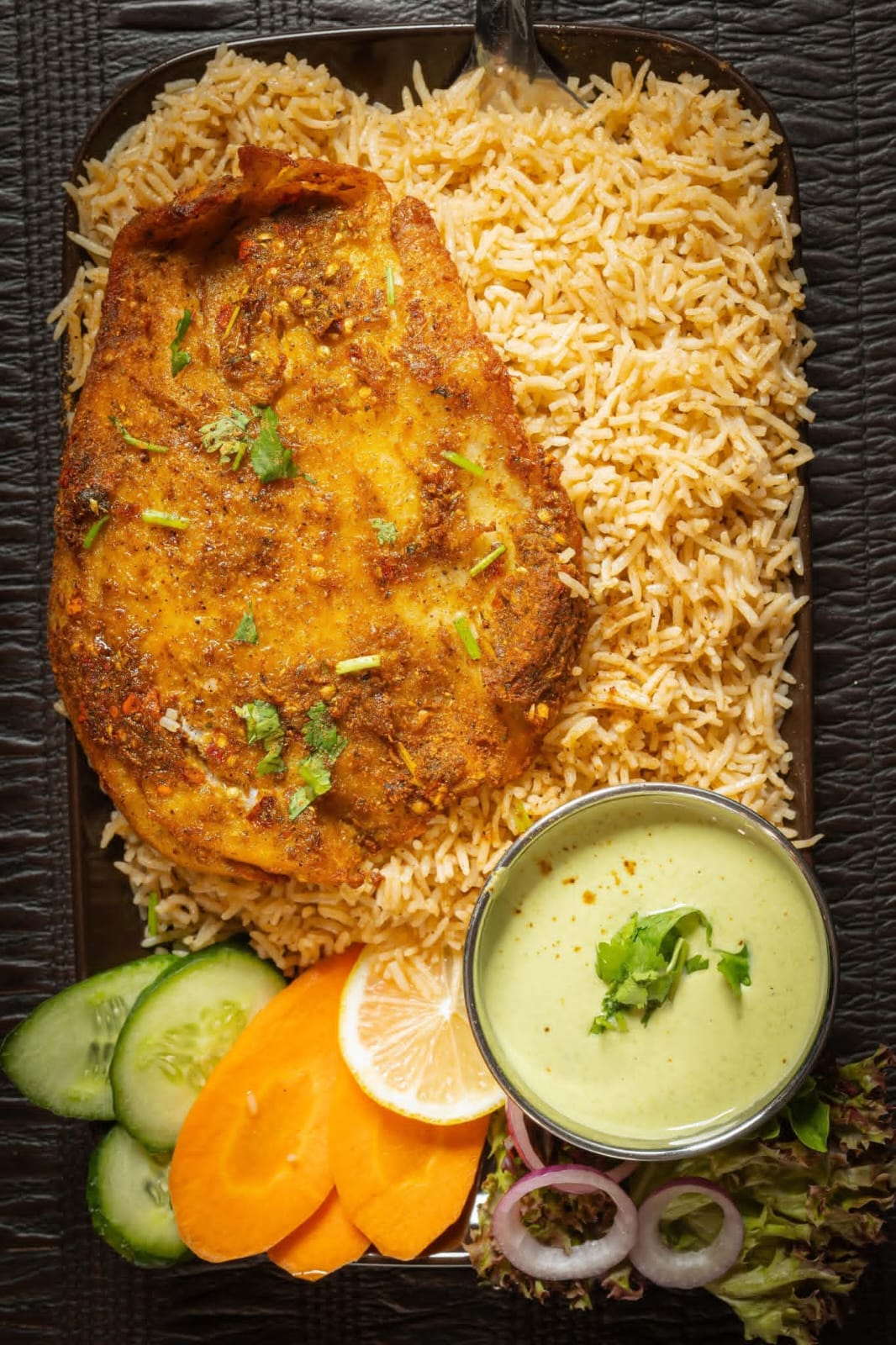 Fish with seasoned rice