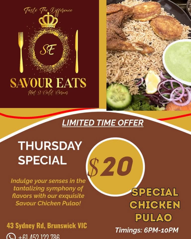 Savour Eats menu page 3