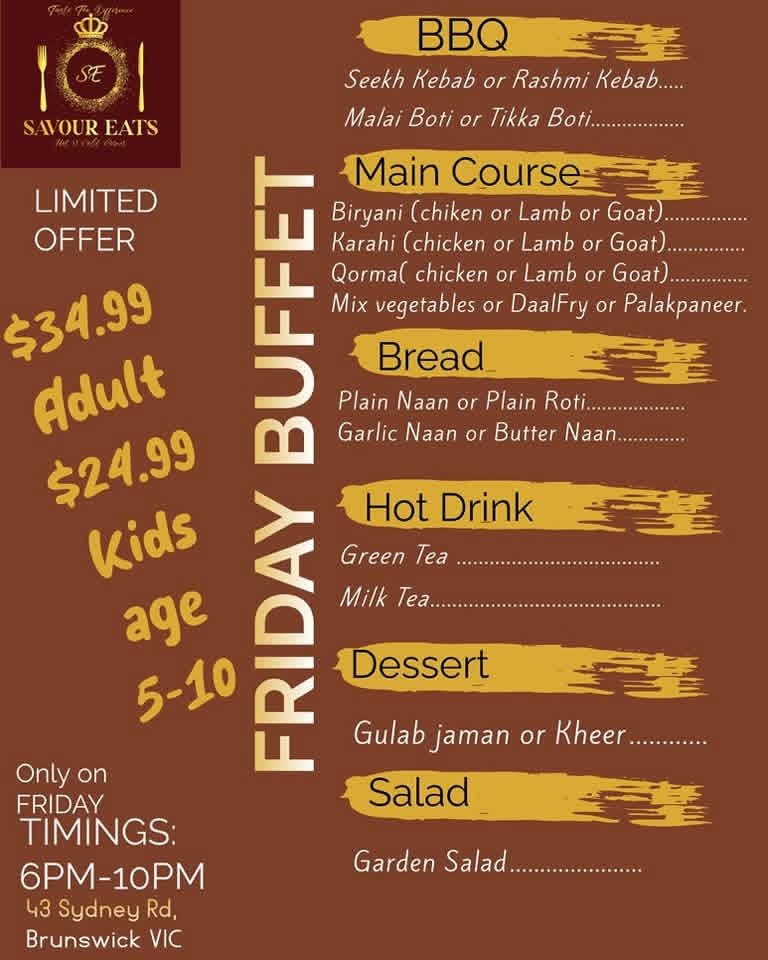 Savour Eats menu page 6