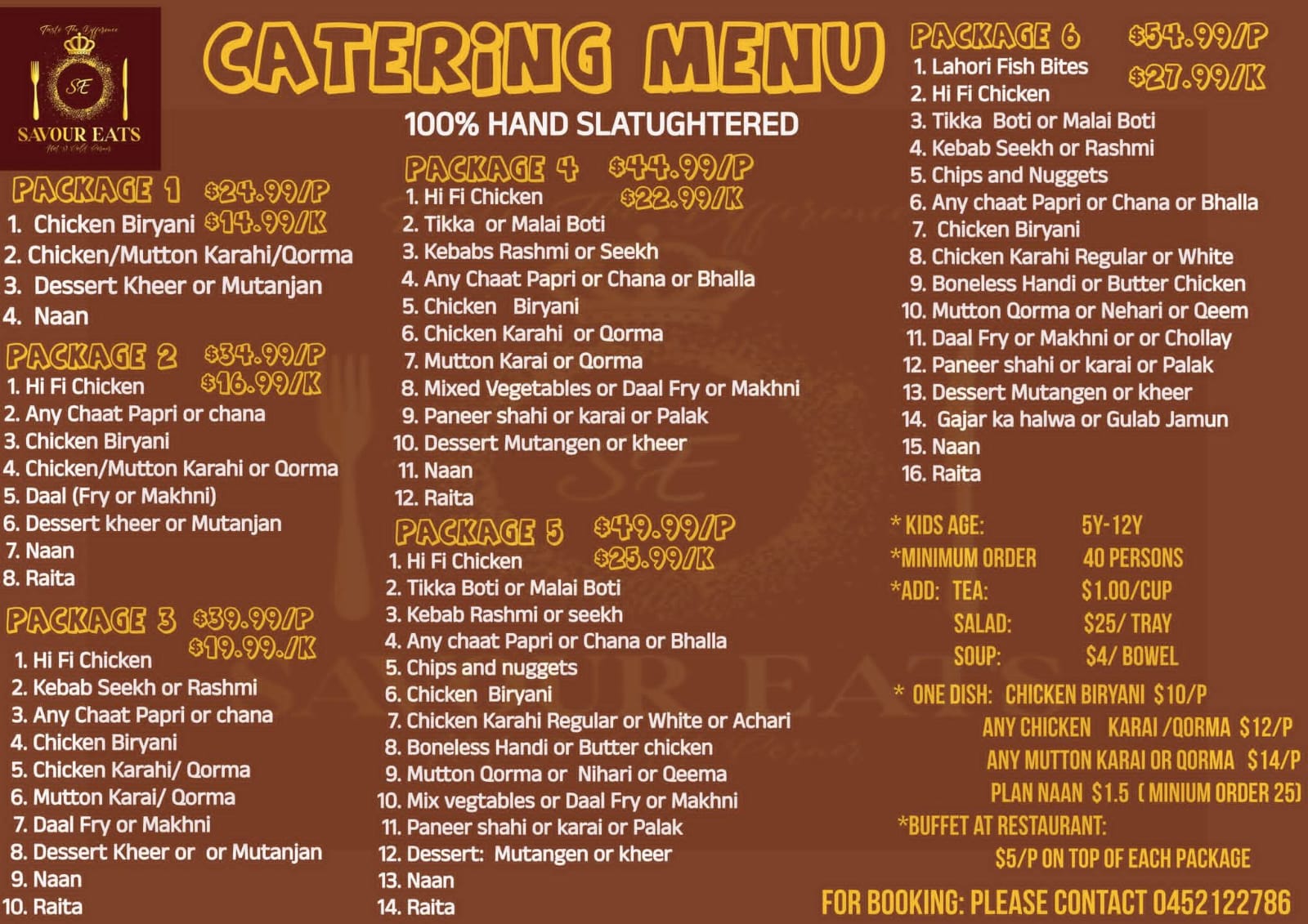 Savour Eats menu page 12