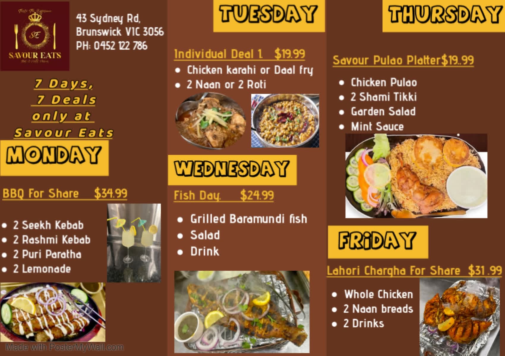 Savour Eats menu page 13