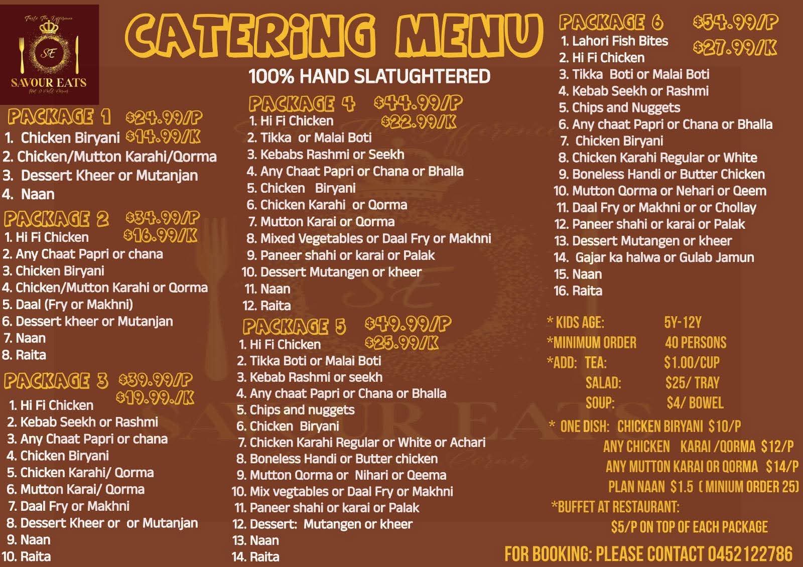 Savour Eats menu page 18
